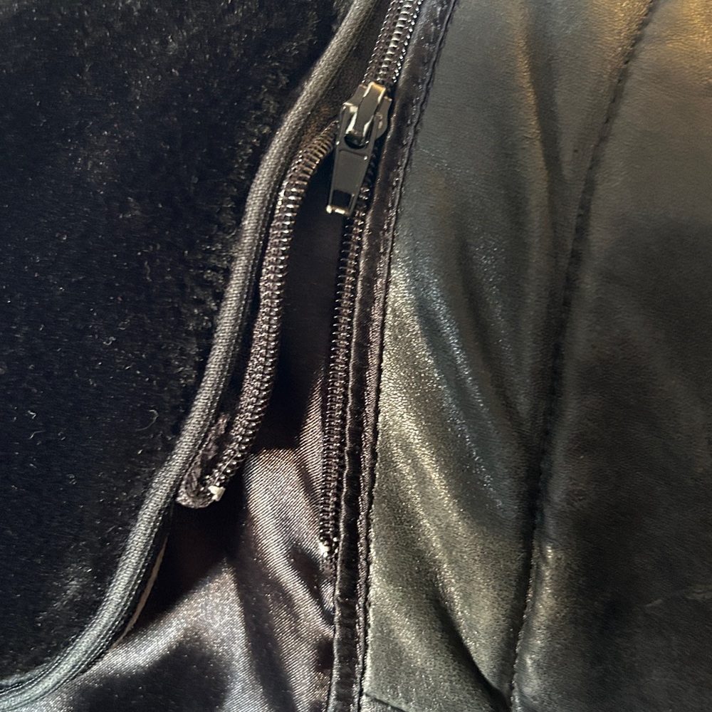 Upstar Black Nubuck Leather Jacket With Removable 100% Shearling Liner - Picture 8 of 13
